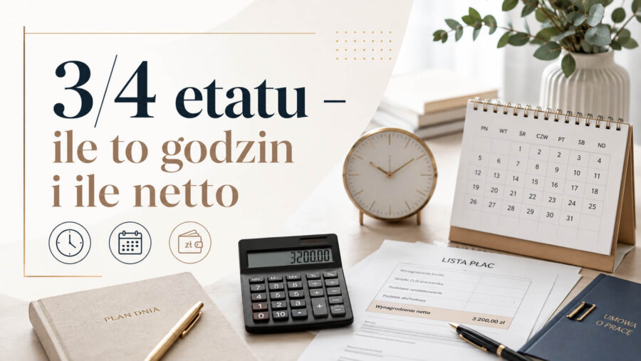 3/4 etatu – ile to godzin i ile netto? Wynagrodzenie, czas pracy i wady
