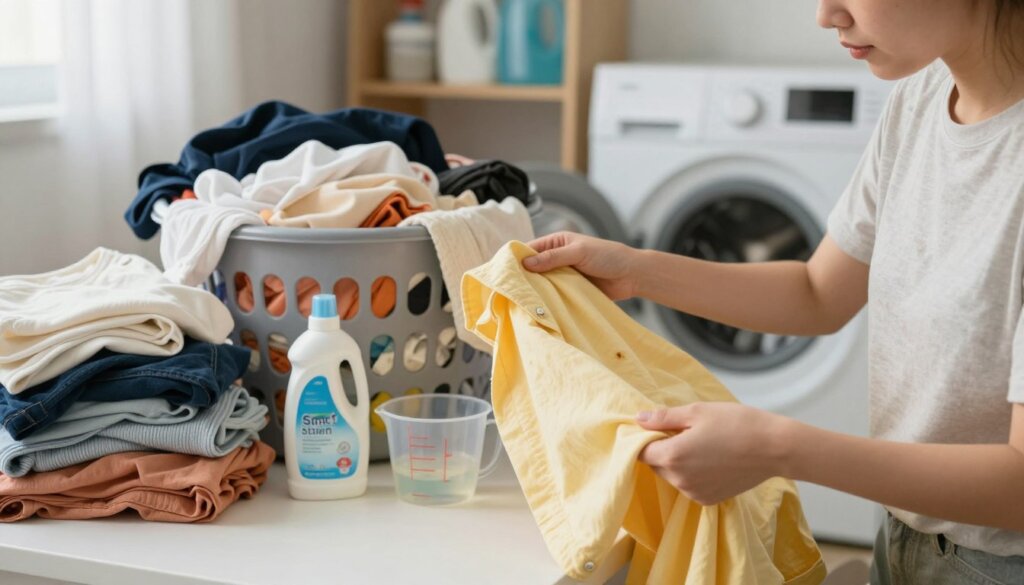 przygotowanie ubrań do prania